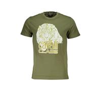 Cavalli Class Verde Cotton Men T-Shirt - XXL