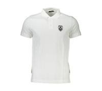 Cavalli Class White Cotton Men Polo Shirt - XL