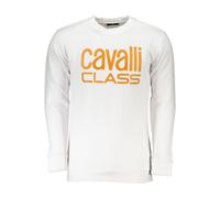 Cavalli Class White Cotton Men Sweater - L