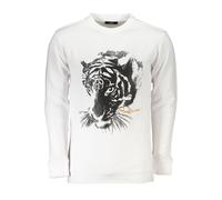 Cavalli Class White Cotton Men Sweatshirt - XL