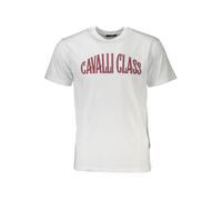 Cavalli Class White Cotton Men T-Shirt - L