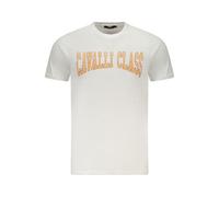 Cavalli Class White Cotton Men T-Shirt - M