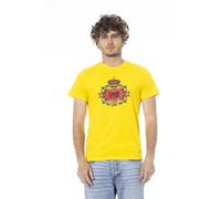 Cavalli Class Yellow Cotton Men T-Shirt - L