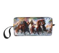 Cavalli degli indiani nativi americani, Borsa per il trucco Borsa per cosmetici Borsa da toilette da viaggio portatile Borsa per trucco Organizer