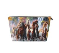 Cavalli degli indiani nativi americani, Borsa per il trucco Borsa per cosmetici Borsa da toilette da viaggio portatile Borsa da toilette