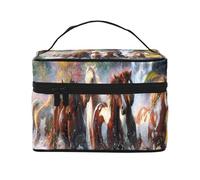 Cavalli degli indiani nativi americani, Borsa per il trucco Borsa per cosmetici Borsa da toilette da viaggio portatile Astuccio per matite Astuccio da toilette