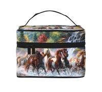 Cavalli degli indiani nativi americani, Borsa per il trucco Borsa per cosmetici Borsa da viaggio portatile da viaggio Astuccio per matite
