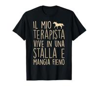 Cavalli Equitazione Cavallo Il Mio Terapista Mangia Fieno Maglietta