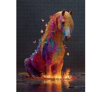 Cavalli Fuoco Puzzle 1000 Pezzi, 3D Puzzle per Adulti Impegnativo, Educa Puzzles Artistico, Divertente E Stimolante Puzzles Decorativo per La Famiglia, Regalo e Decorazione Pareti FNKL6-692