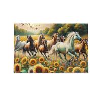 Cavalli Girasoli Retrò Puzzle Sfidante Gioco di Puzzle per Adulti Famiglie 500 Pezzi