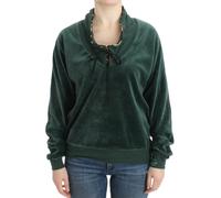 Cavalli Green velvet cotton sweater - IT42|M