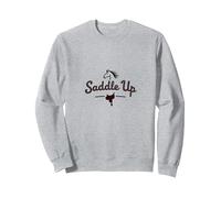 Cavalli in Sella per Ragazze Avventura equestre Cowgirl Felpa, Unisex per Adulti, Grigio Melange, L