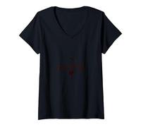 Cavalli in Sella per Ragazze Avventura equestre Cowgirl Maglietta con Collo a V, Donna, Nero, XL