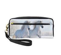 Cavalli maculati rari al galoppo, Borsa per il trucco Borsa per cosmetici Borsa da viaggio portatile da toilette Astuccio in pelle per donne e ragazze
