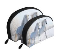 Cavalli maculati rari al galoppo, Borsa per trucco a conchiglia Portamonete da donna Borsa da toilette piccola Borsa per cosmetici 2 pezzi