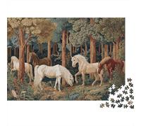 Cavalli nella foresta Puzzle 1000Pcs Decorazione Per La Casa. Rilassamento E Intelligence Per Adulti E Bambini Da 14 Anni 70x50cm/1000pcs