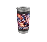 Cavalli Patriotic Pony United State Bandiera Wild In Flight Eagle Bicchiere termico in acciaio inox doppia parete