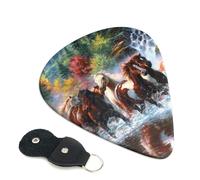 Cavalli plettri per chitarra, 6 pezzi, stampa fronte/retro, adatti per chitarre acustiche, elettriche e bassi, inclusi 0,46 mm, 0,71 mm, 0,96 mm