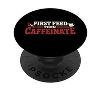 Cavalli prima del caffè Barn Mattina Umorismo Equestre Routine PopSockets PopGrip Adesivo