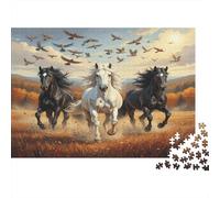 Cavalli selvaggi al galoppo1000 Pezzi Impossibili Per Adulti, Giochi, Regali, Sfide Per BambiniScena artistica con fauna selvatica52x38cm/1000pcs