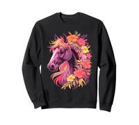 Cavalli Selvaggi Carino Floreale Cowgirl Fiori Cavallo Squadra Giro Felpa