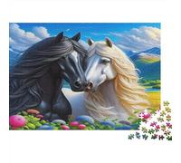 Cavalli Selvaggi Puzzle 1000 Pezzi Carta per Adulti Paesaggio Naturale Gioco di Puzzle 1000 Pezzi Relax Famiglia Casa Regalo 52x38cm/1000pcs