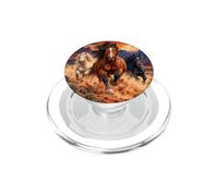 Cavalli selvatici al galoppo attraverso il deserto animale PopSockets PopGrip per MagSafe
