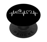 Cavalli sportivi battito cardiaco equitazione per gli amanti equestri PopSockets PopGrip Adesivo