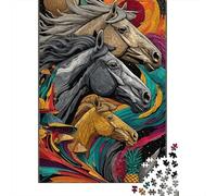 Cavalli Volanti Puzzle in Legno 1000 Pezzi Adulto Regalo Per Amore E Amico Gioco EduGattoion Decorazione Interna Unica Per Gioco Familiare Stress Relief 1000pcs (75x50cm)