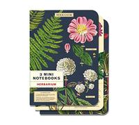 Cavallini - Set di 3 Mini quaderni - Herbarium - Lined, Blank & Grafico Interni