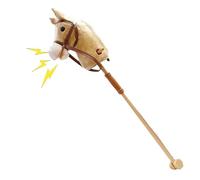 Cavallino a Bastone - Giocattolo Hobby Horse 100 cm, Supporto Migliorato per l’Equilibrio | Cavallo di Peluche con Suoni di Galoppo, Ruote in Legno, Nitrito Realistico per Bambini Maschi e Femmine, Gi