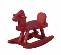 Cavallino a Dondolo in Legno 1:12 Cavallo a Dondolo in Miniatura Colore Marrone