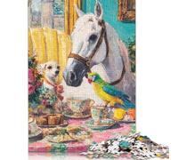 Cavallino bianco Puzzle in Legno Adulto 500 Pezzi Per Gioco Familiare Regalo Per Amore E Amico Gioco Education Decorazione Interna Unica Stress Relief 500pcs (52x38cm)