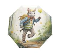 Cavallino Da Acquerello Artistico Ombrello Pieghevole Automatico Ombrelli Antivento Protezione UV da Viaggio per Bambini Ragazzi Ragazze