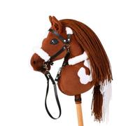 Cavallino di Legno Realistico | Peluche, testa equina, Morbido, Giocattolo, per Recite