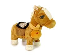 Cavallino di peluche interattivo marrone chiaro con musica