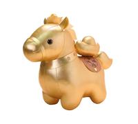 Cavallo 2026 Peluche - Ciondolo ornamentale per borsa di peluche, morbido giocattolo mascotte portafortuna, adorabile design da collezione alla , funzione decorativa leggera, accessorio regalo oro