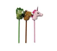 Cavallo a Bastone con Suoni Realistici - Giocattolo Cavalcabile in Peluche 88 cm con Effetti Sonori di Galoppo e Nitrito - 3 Assortiti: Cavallo, Unicorno e Dinosauro - Batteria Inclusa, età 0M+