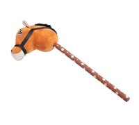 Cavallo a Bastone Imbottito, Orsacchiotto Giocattolo per Giocattolo da 70 Cm Adorabili Capelli Interattivi per Bambini per il Gioco Quotidiano (Cronatura chiara con i capelli neri)