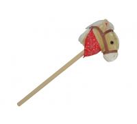 Cavallo a bastone in peluche con suoni 80 cm, beige