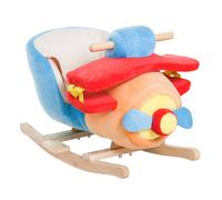 Cavallo A Dondolo A Forma Di Aeroplano Per Bambini Di Età Superiore A 18 Mesi, Cacalluccio A Dondolo Con Musica Incorporata In Legno Alamo, Max:60kg