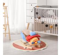 Cavallo a Dondolo a Forma di Aeroplano per Bambini di Età Superiore a 18 Mesi, Cacalluccio a Dondolo con Musica Incorporata in Legno Alamo, Max:60kg 60x33x45cm
