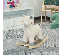 Cavallo a Dondolo a Forma di Alpaca, Gioco Cavalcabile per Bambini 36-72 Mesi in Peluche Bianco Crema, 58x68x29cm Description:Trasformala cameretta dei tuoi bambini in un mondo magico, in cui tutto è 