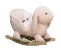 Cavallo A Dondolo A Forma Di Coniglio Con Suoni, Cavalluccio A Dondolo Per Bambini 18-36 Mesi Interattivo, Rosa, 60x33x50cm