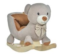 Cavallo a Dondolo a Forma di Orso con Suoni, Cavalluccio a Dondolo per Bambini 18-36 mesi Interattivo, Grigio, 60x33x50cm