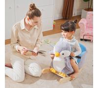 Cavallo a Dondolo a Pinguino in Peluche con 32 Musiche e Cintura di Sicurezza, Età 18 Mesi