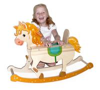 Cavallo A Dondolo In Legno Colorato 750x250x520mm NUOVO Camera Dei Bambini