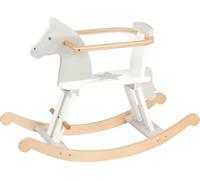 Goki Cavallo a Dondolo Grigio/Bianco con Stella, Barra di Sicurezza Rimovibile.