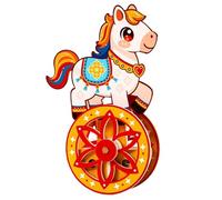 Cavallo a Dondolo in Legno Decorativo - Modello Giocattolo da Montare - Cavallo Giocattolo in Legno | Per Uomini, Donne, Adolescenti, Casa, Compleanno, Natale e Festa del Ringraziamento