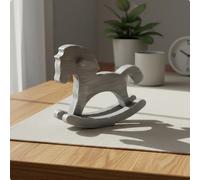 Cavallo a Dondolo in Legno Stile Vintage per Scrivania, Camera da Letto